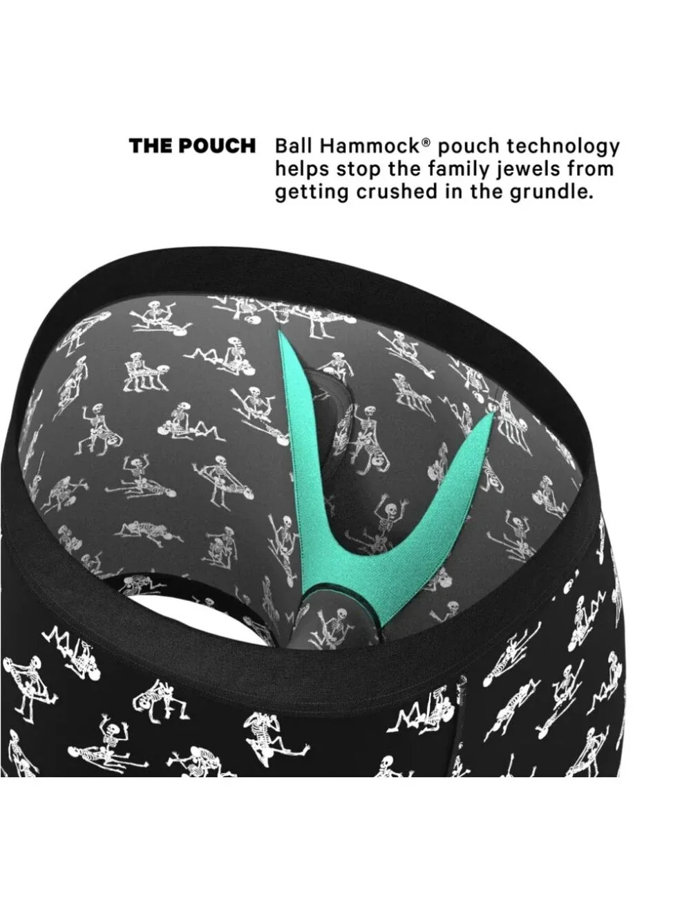 The Bare Back Bones Glow in the Dark Skeletons Ball Hammock Pouch Underwear Wfly